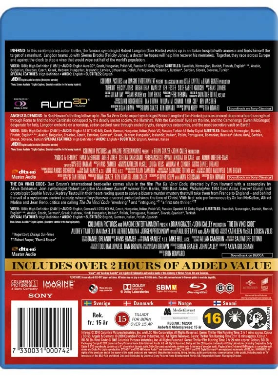 Dano Browno 3 filmų rinkinys („Blu-Ray“)