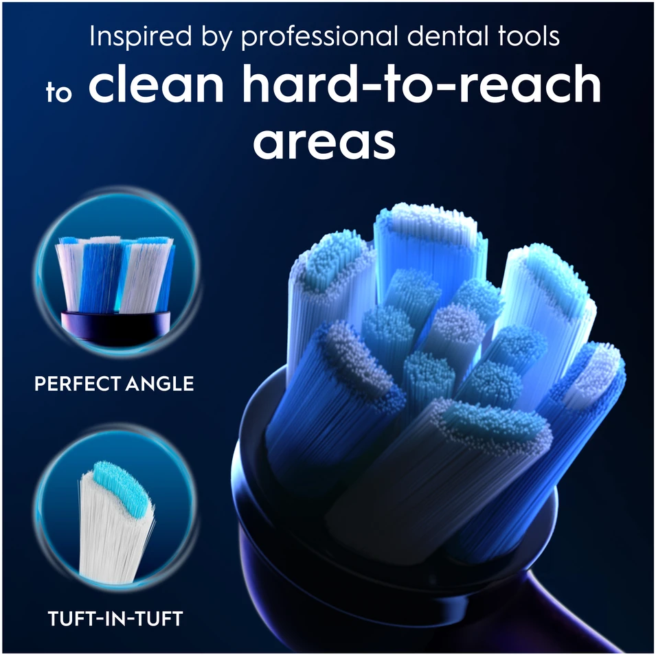 Dantų šepetėlis „Oral B iO“ serijos „Ultimate Clean“ keičiamos dantų šepetėlio galvutės – juodos – 3 vnt.