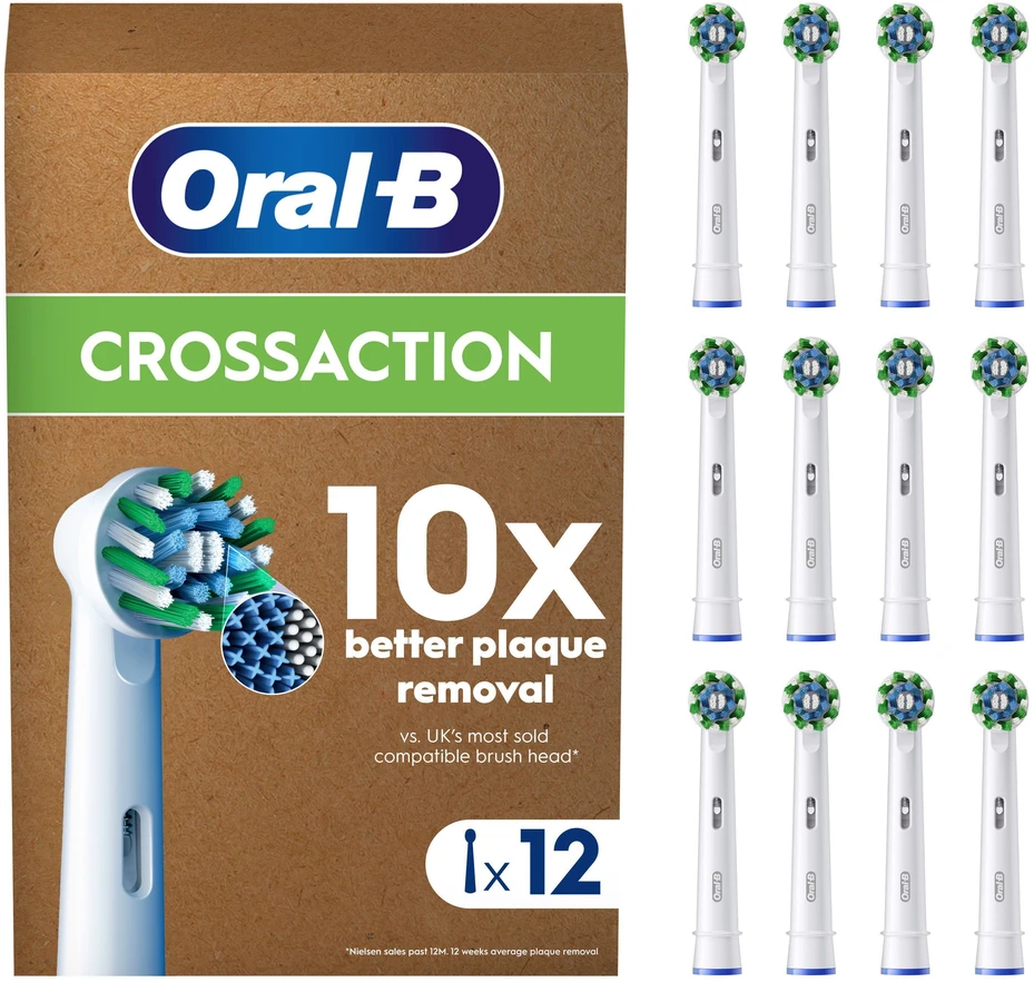 Oral-B Pro Cross Action x12 Dantų šepetėlio galvutės, Balta