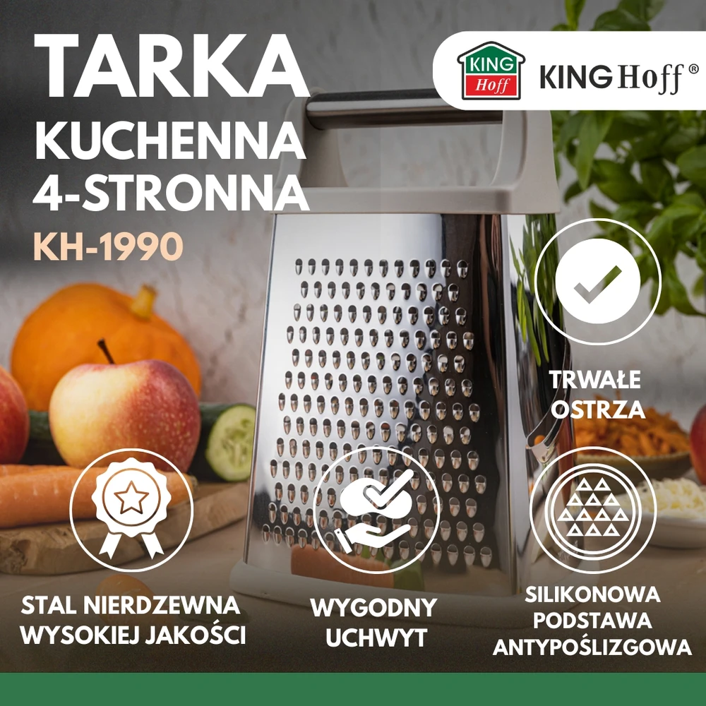 King Hoff Daržovių tarka, 4 pusių, nerūdijančio plieno, „Kinghoff“, kh-1990