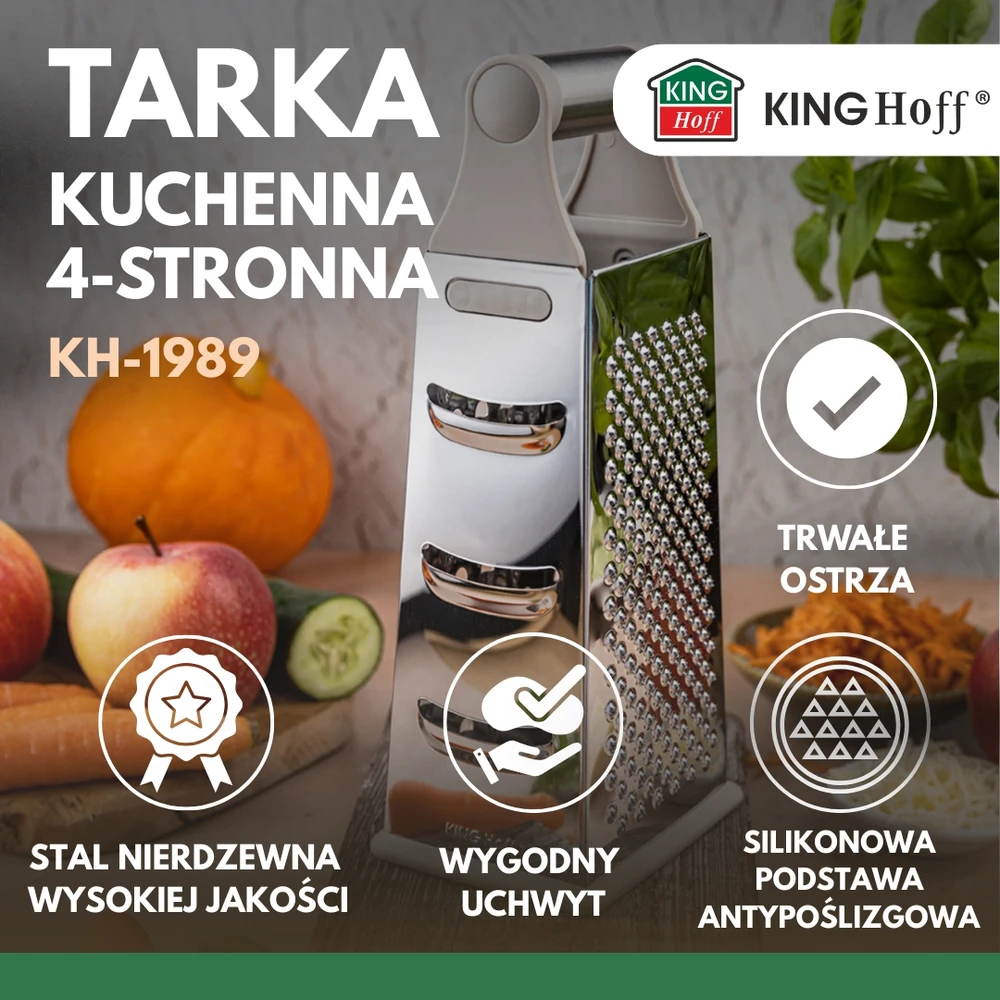 King Hoff Daržovių tarka, 4 pusių, nerūdijančio plieno, „Kinghoff“, kh-1989