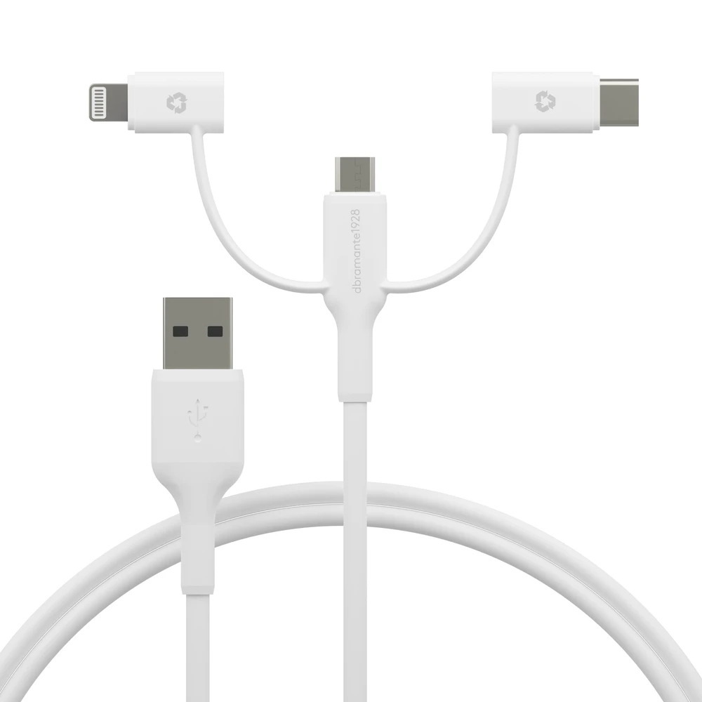 dbramante1928 – Įkrovimo laidas – 3in1 – USB A į USB-A, C ir Lightning-W