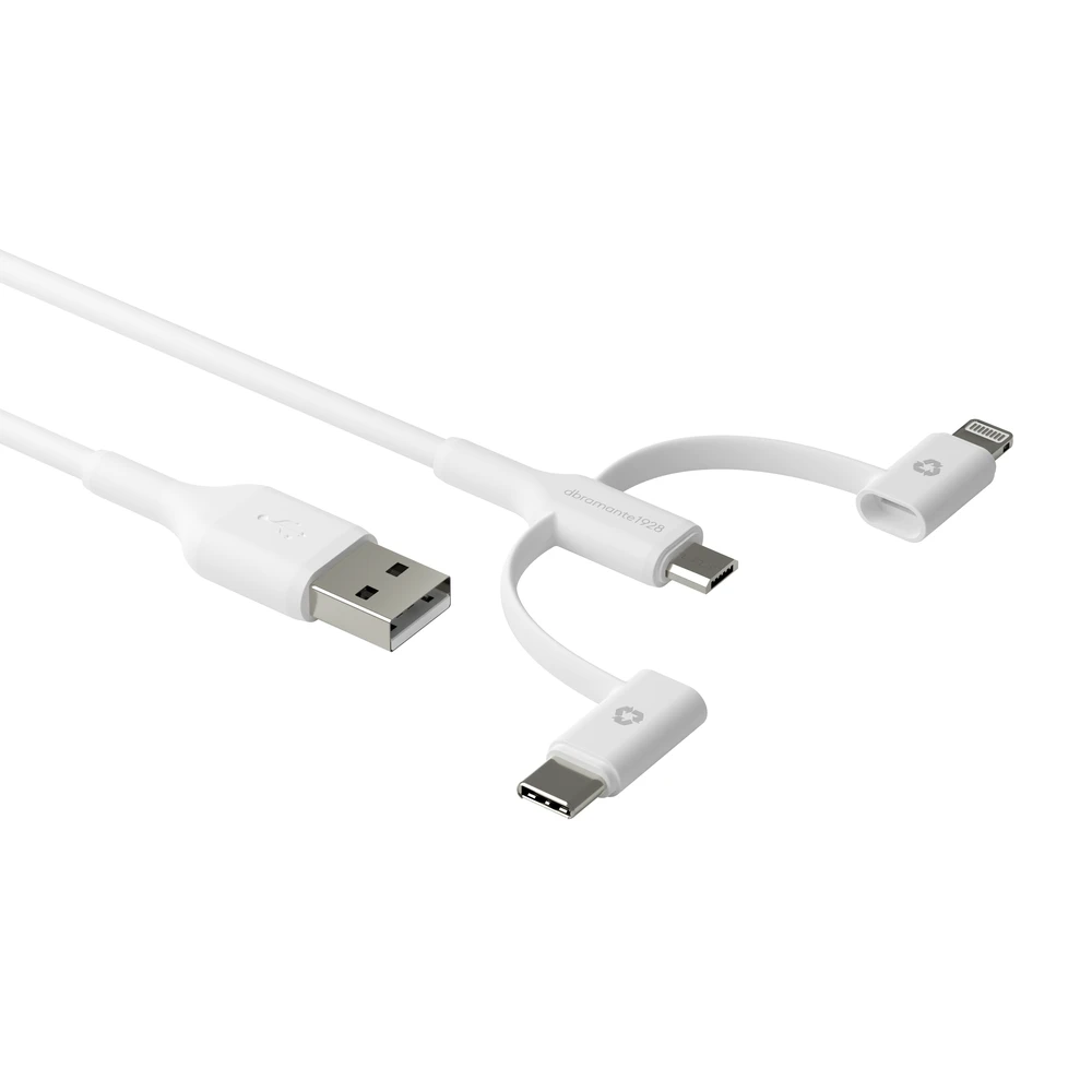dbramante1928 – Įkrovimo laidas – 3in1 – USB A į USB-A, C ir Lightning-W