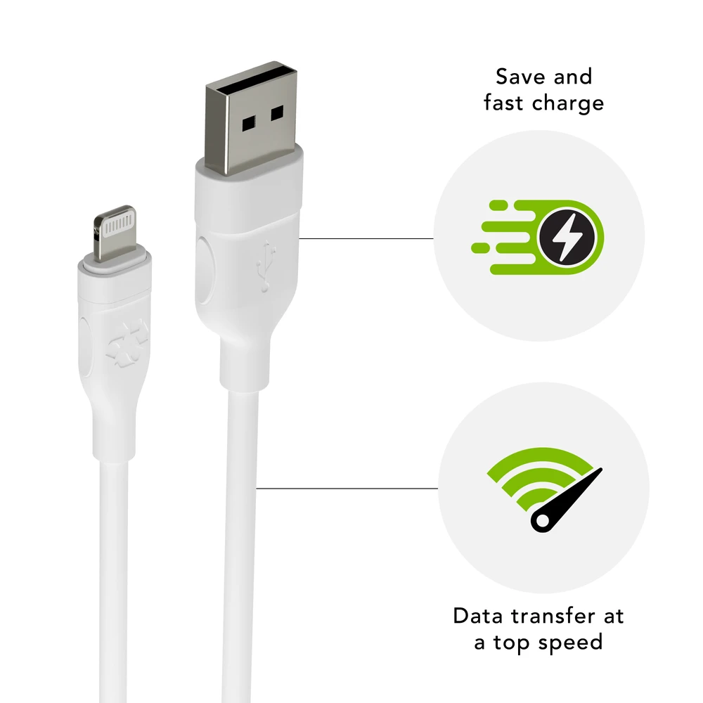 dbramante1928 - Įkrovimo - Laidas - USB-A į MFI Lightning, TPE, 1.2m - Baltas