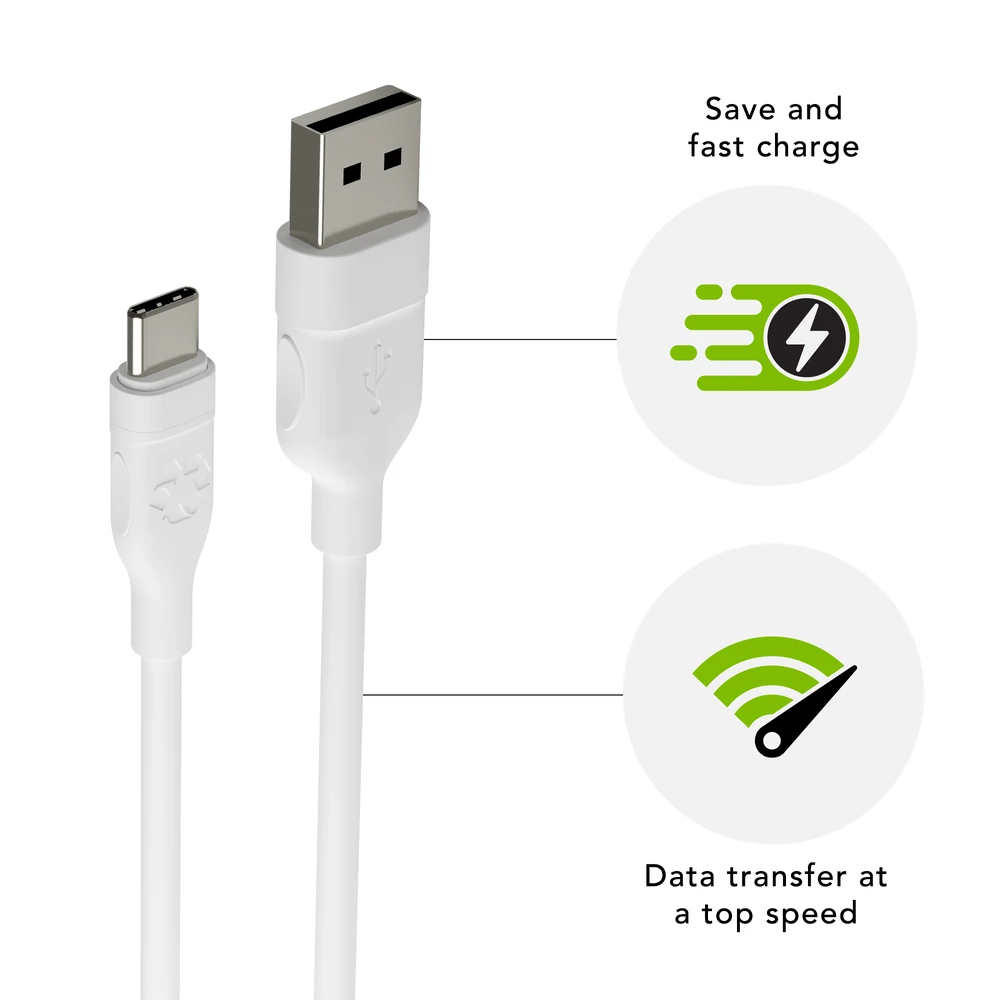 dbramante1928 – Įkrovimo – Laidas – USB-A į USB-C, 2,5 m – Baltas