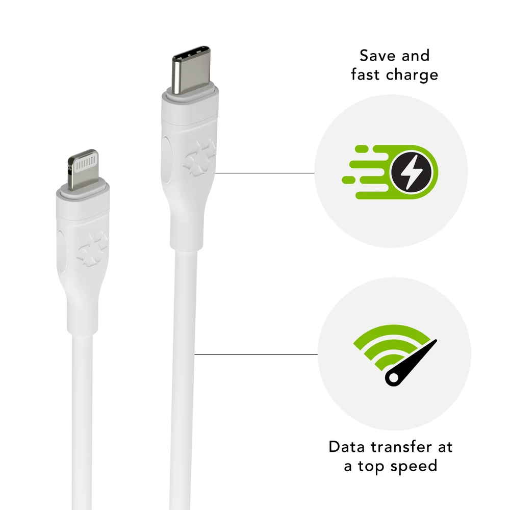 dbramante1928 – įkrovimo – laidas – USB-C į MFI „Lightning“, 1,2 m – baltas