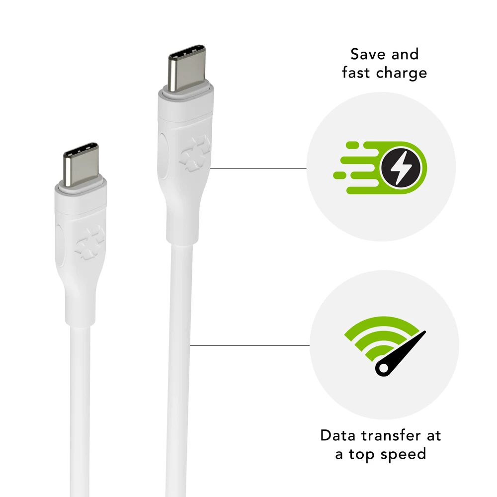 Dbramante1928 - įkrovimo USB-C į USB-C laidas, 1,2 m - baltas