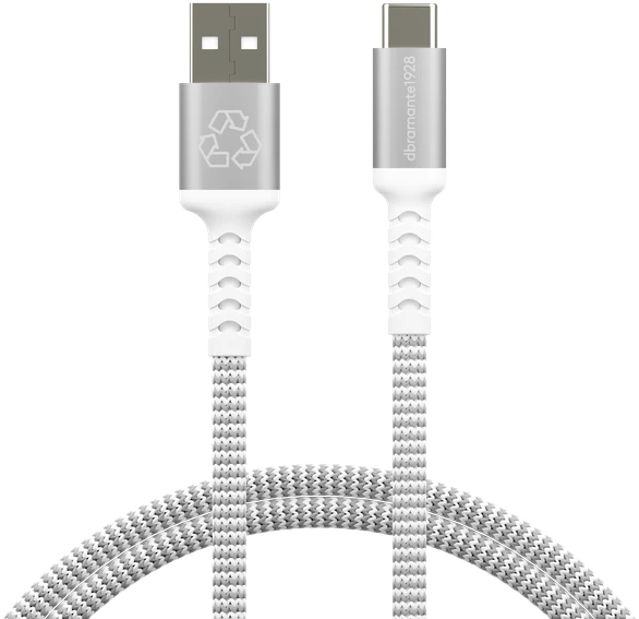 dbramante1928 – pintas „Re-Charge Pro“ laidas – USB-A į USB-C, 1,2 m – baltas