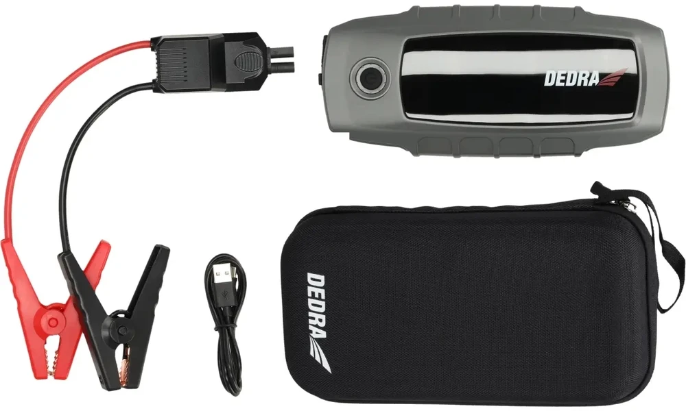 Dedra Powerbank 16000 mAh nešiojama baterija su variklio užvedimo funkcija, LCD ekranu