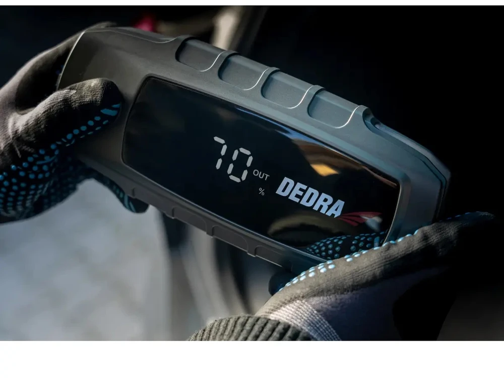 Dedra Powerbank 16000 mAh nešiojama baterija su variklio užvedimo funkcija, LCD ekranu