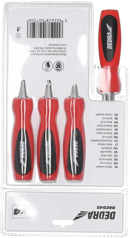 Dedra Kaltai rinkinyje 4vnt6121825mm plienas CrV