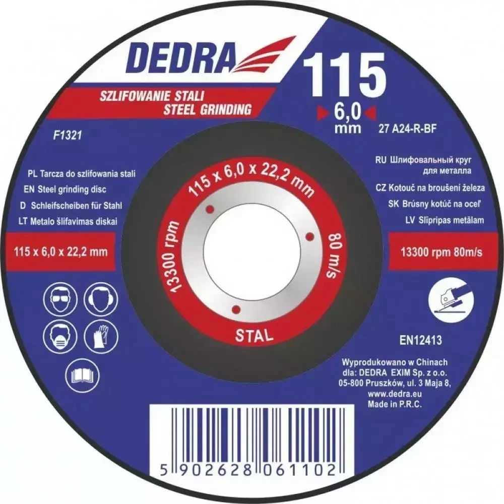 Dedra Plieno šlifavimo diskas 76x4,0x10mm, skirtas ded7339