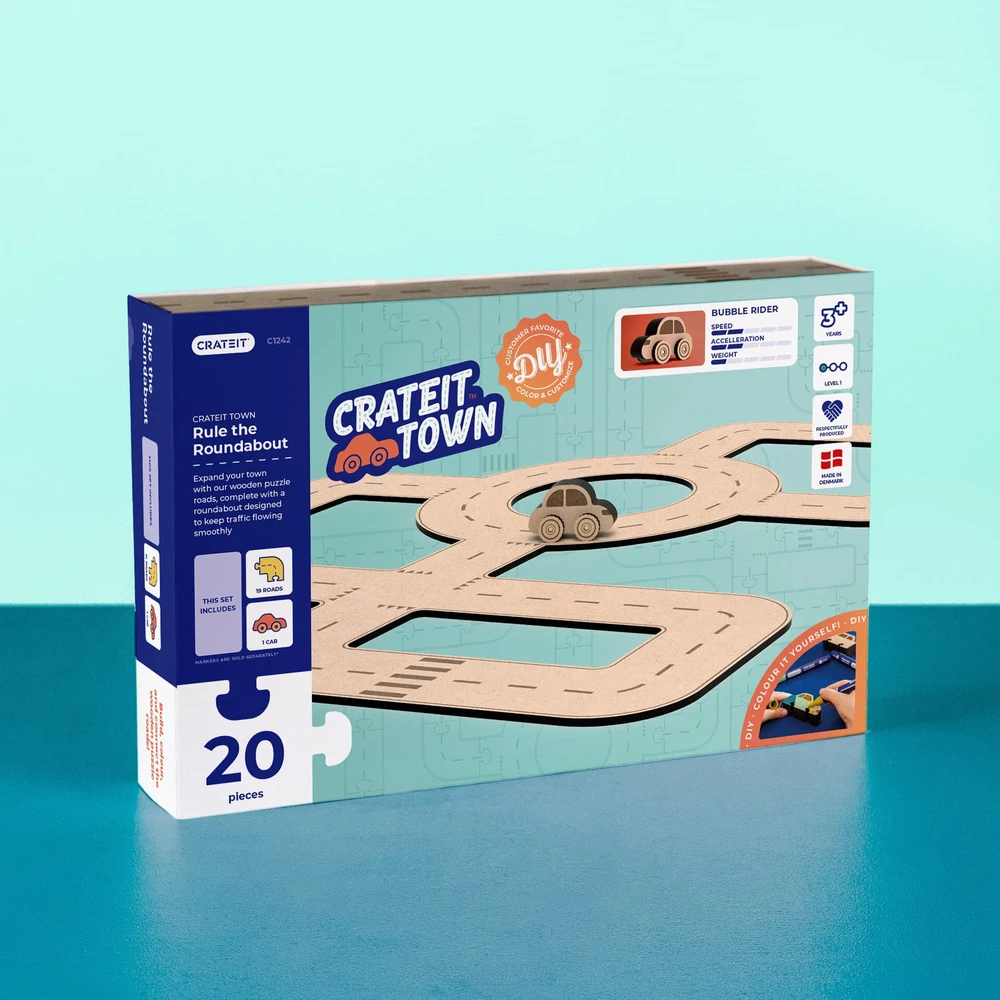 Dėlionė CrateIT - Crateit miestelis - medinis žaislas - Žaislų parkas (CR-C1242)