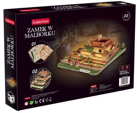 CubicFun 3D dėlionė Malborko pilis su LED