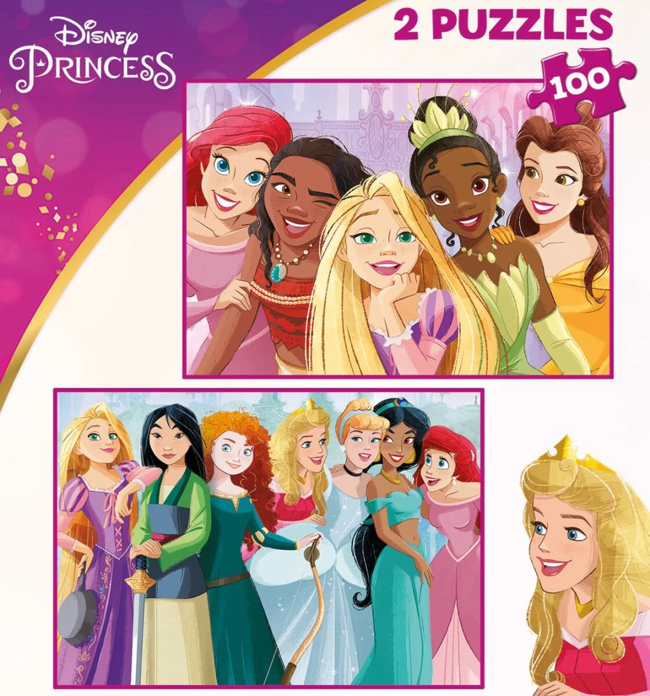 Educa Disney Educa - 2x100 Disney Princess medinės dėlionės (80-19298)