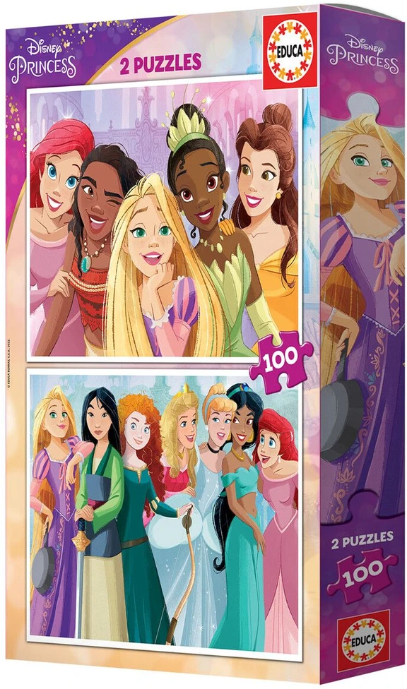 Educa Disney Educa - 2x100 Disney Princess medinės dėlionės (80-19298)