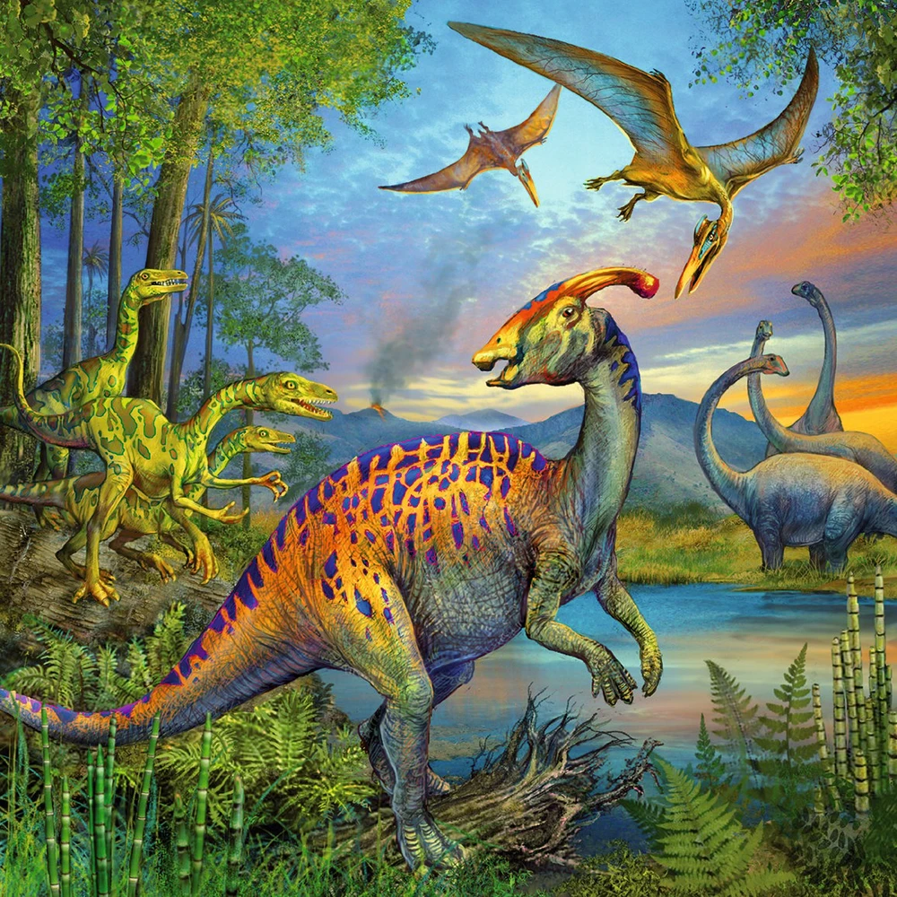 Ravensburger Dėlionė 3x49 vnt. - Dinozaurai