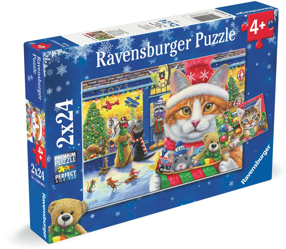 Ravensburger Dėlionė 2x24 vnt. - Kalėdiniai kačiukai