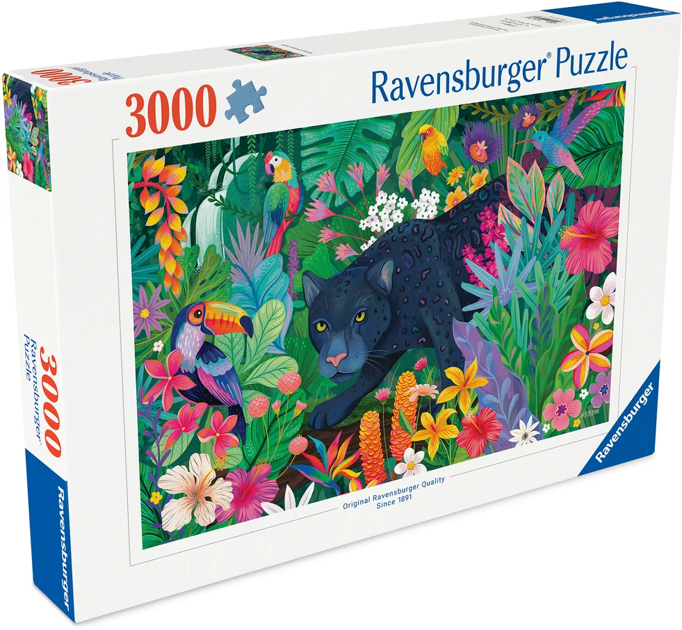 Dėlionė Ravensburger - Pantera gėlėtose džiunglėse 3000p (12001748)