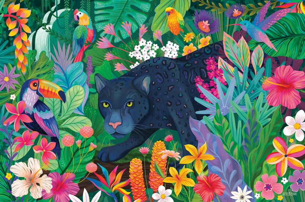 Dėlionė Ravensburger - Pantera gėlėtose džiunglėse 3000p (12001748)