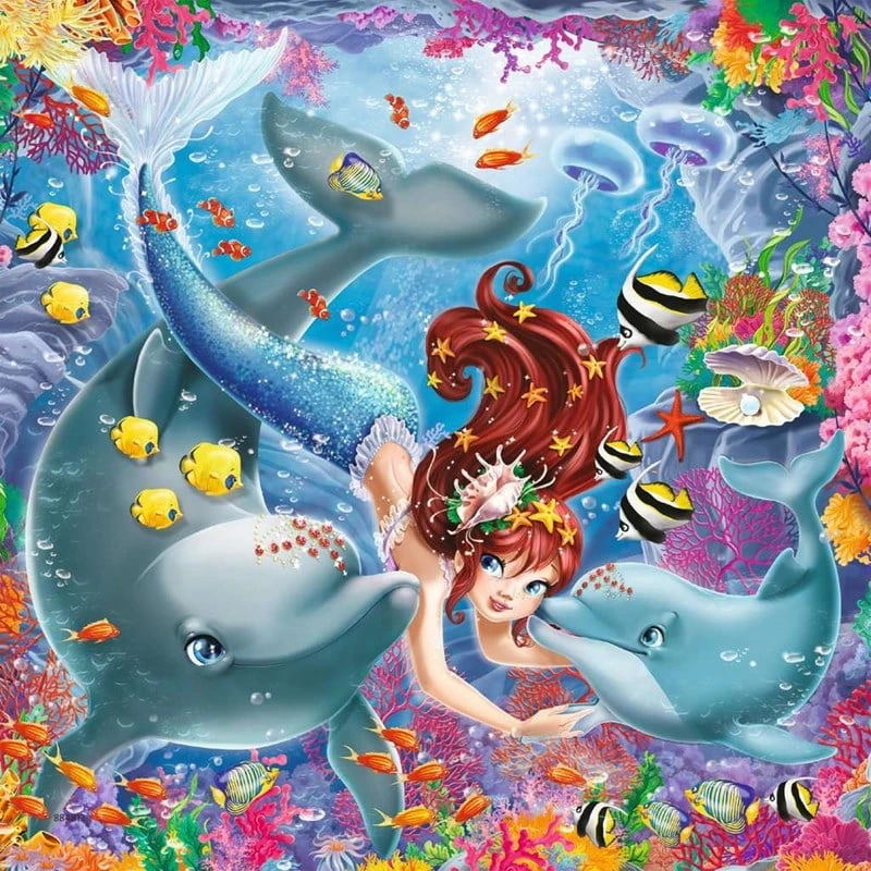 Dėlionė Ravensburger - Žavingos undinės 3x49p - 08063