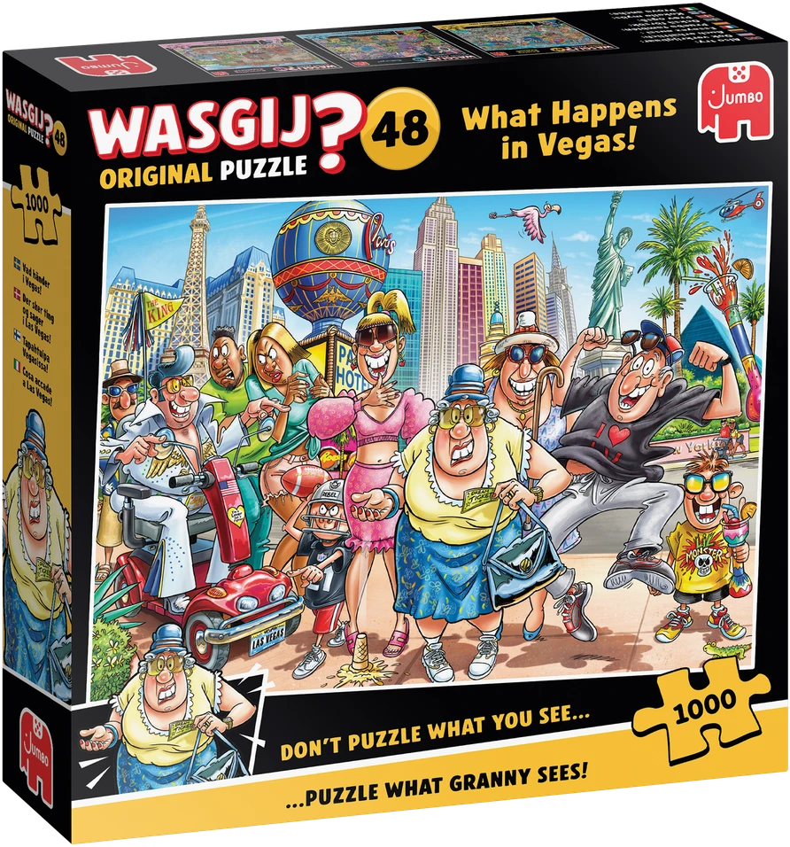Dėlionė Nezatříděno „Wasgij Original 48“ – Kas vyksta Las Vegase! (1000 detalių)