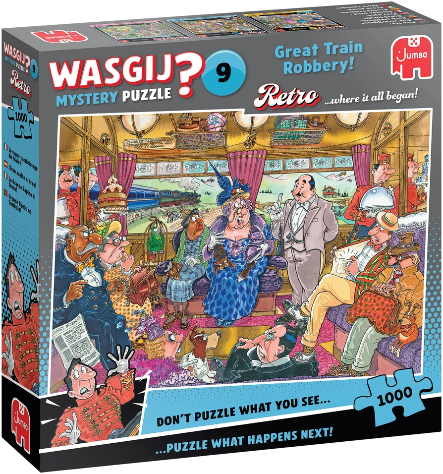 Dėlionė Wasgij - Retro paslaptis - #9 Didysis traukinio apiplėšimas! (1000 detalių) (1110100504)