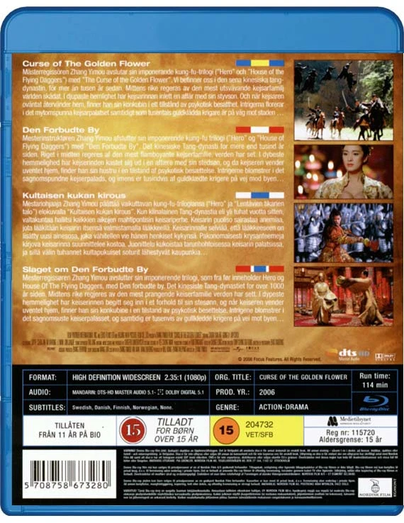 Den Forbudte By- Auksinės gėlės prakeiksmas – Man cheng jin dai huang jin jia (Blu Ray)