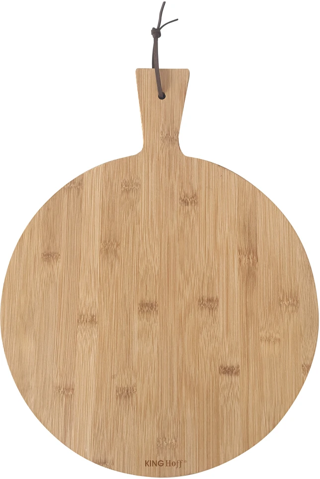 King Hoff Deska „Kinghoff“ bambukinė picos serviravimo lenta, 35 cm skersmens