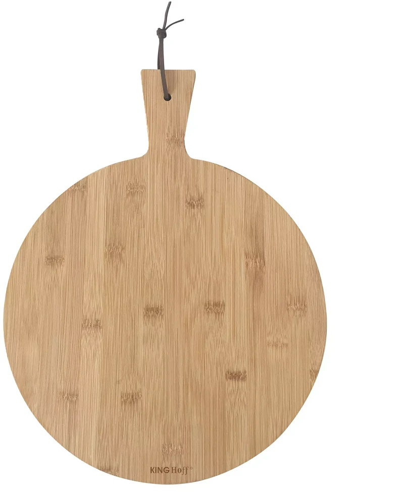 Deska „Kinghoff“ bambukinė picos serviravimo lenta, 30 cm skersmens