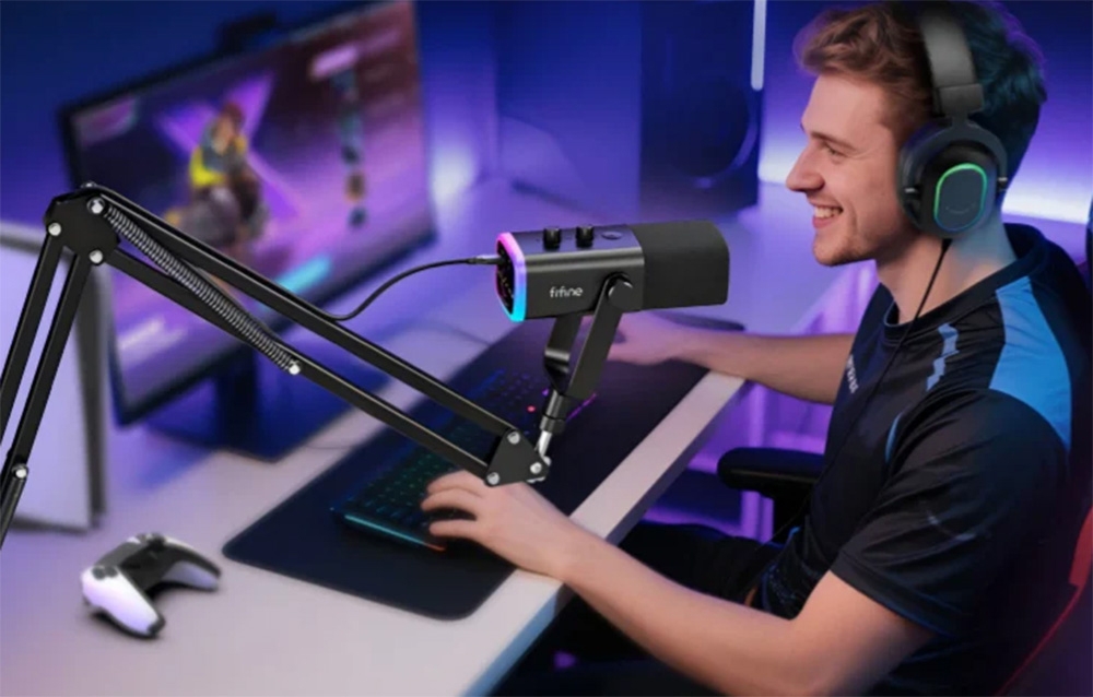 Fifine AM8T Gaming Microphone (Rožinė) aprašymas - Prekės nuotrauka
