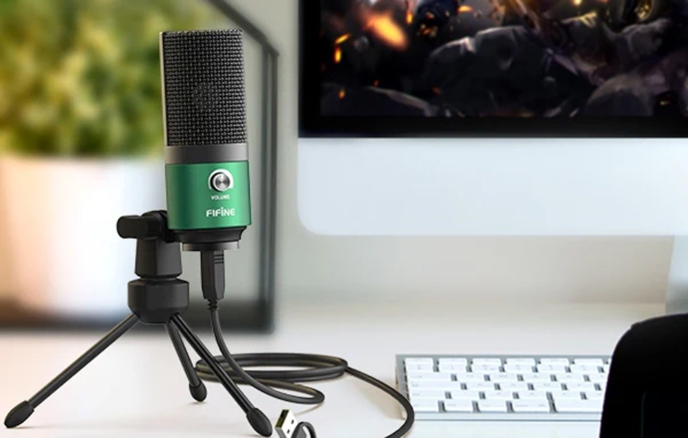 FIFINE K669G žalias kondensatorinis mikrofonas | USB aprašymas - Prekės nuotrauka