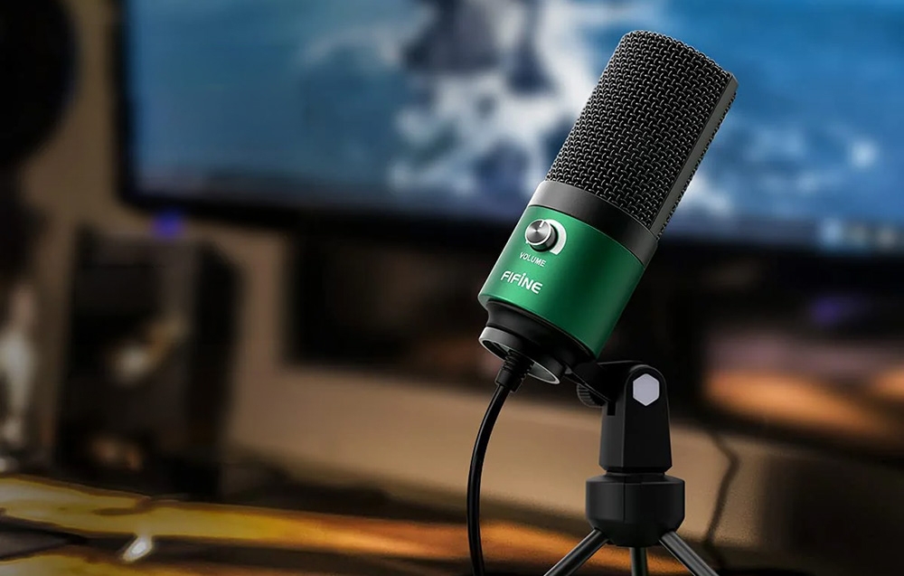 FIFINE K669G žalias kondensatorinis mikrofonas | USB aprašymas - Prekės nuotrauka