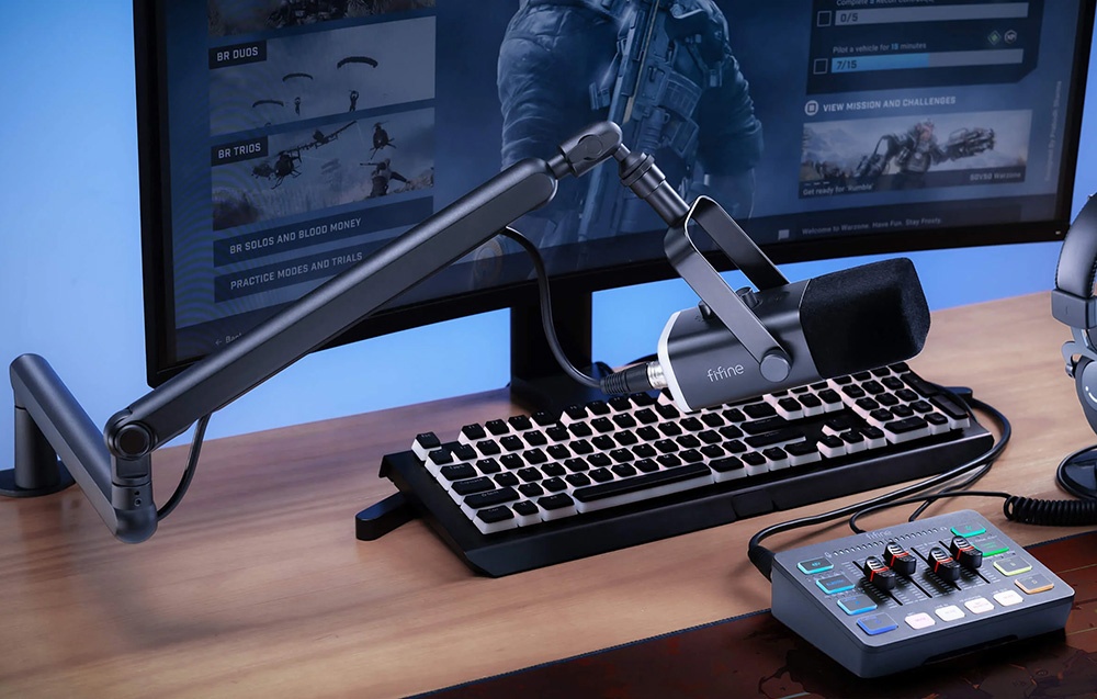 Fifine TAM8 Gaming Microphone (Rožinė) aprašymas - Prekės nuotrauka