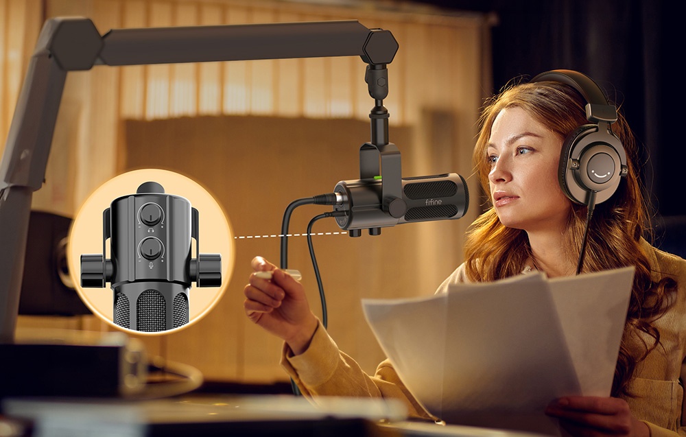 Fifine Tank6 Dynamic Microphone (Baltas) aprašymas - Prekės nuotrauka