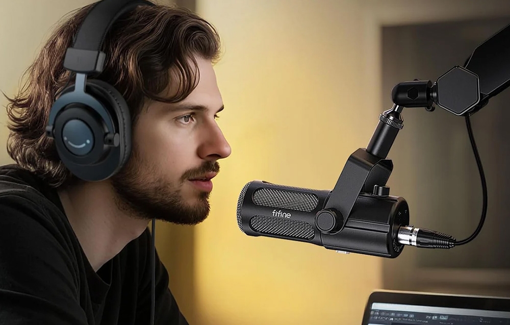 Fifine Tank6 Dynamic Microphone (Baltas) aprašymas - Prekės nuotrauka