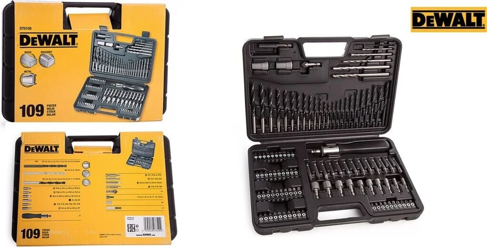 Dewalt grąžtų ir sukimo antgalių rinkinys 109 vnt. DT0109