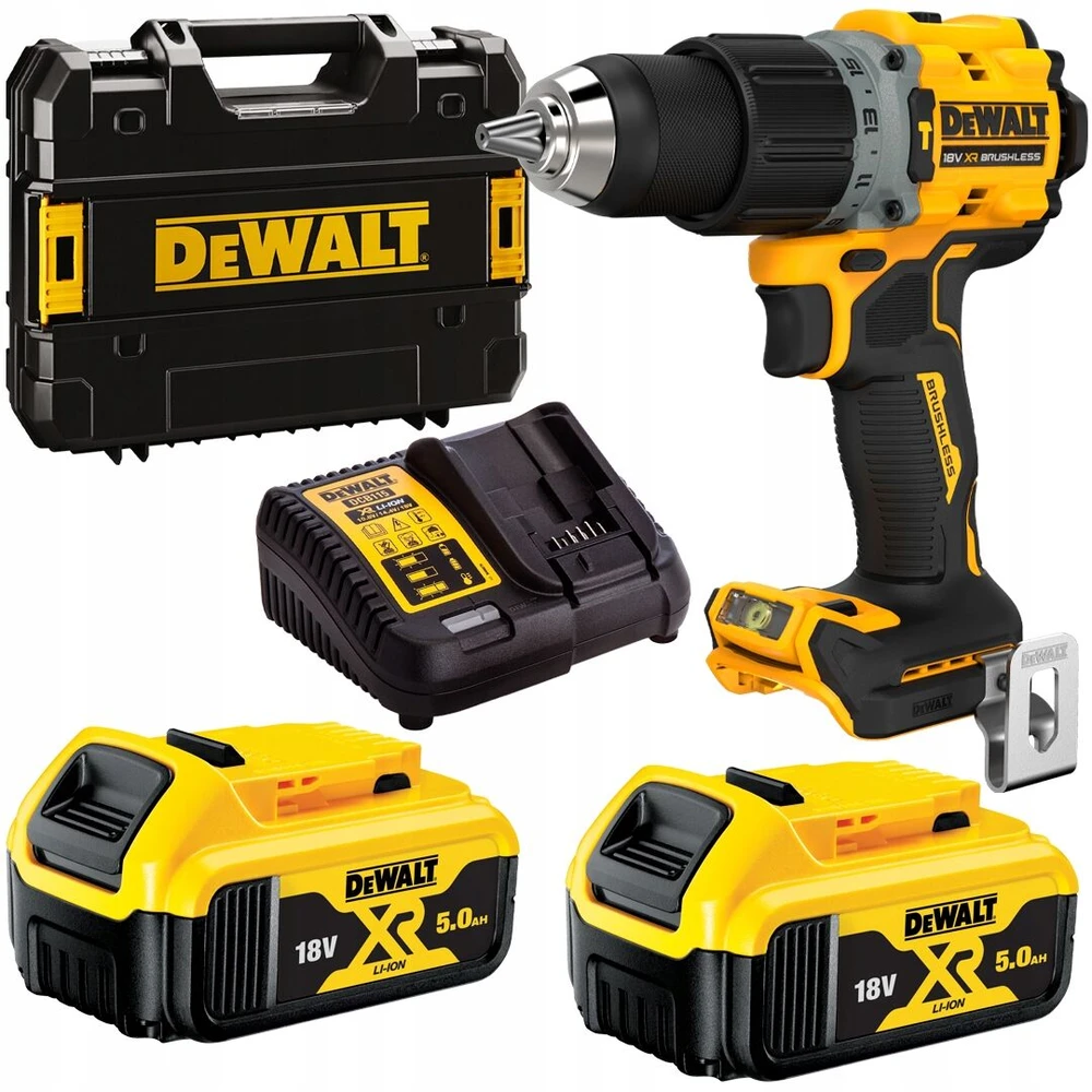 Smūginis gręžtuvas-suktuvas DeWalt DCD805P2T-QW; 18 V; 2x5,0 Ah akum.