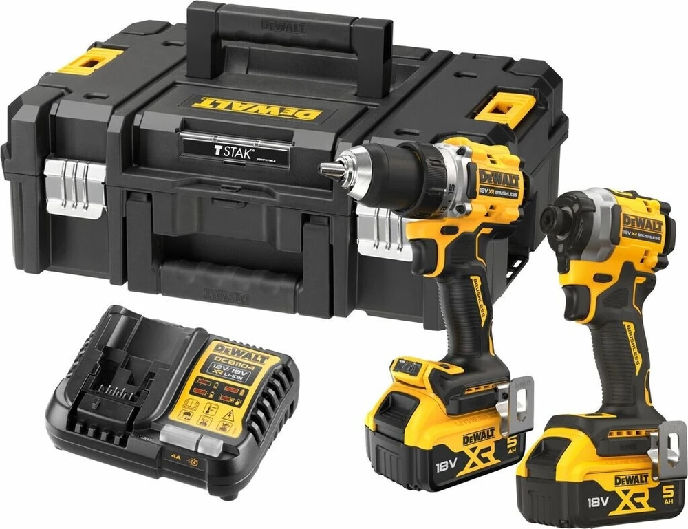 Įrankių rinkinys DeWalt DCK2051P2T-QW (DCD800 + DCF850); 18 V; 2x5,0 Ah akum.