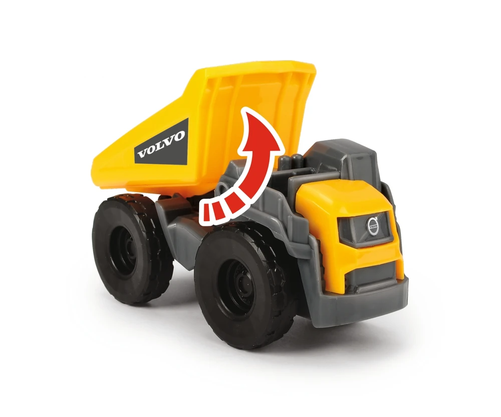 Žaislinis Volvo sunkvežimis - vilkikas 32 cm su ekskavatoriumi ir savivarčiu, Dickie