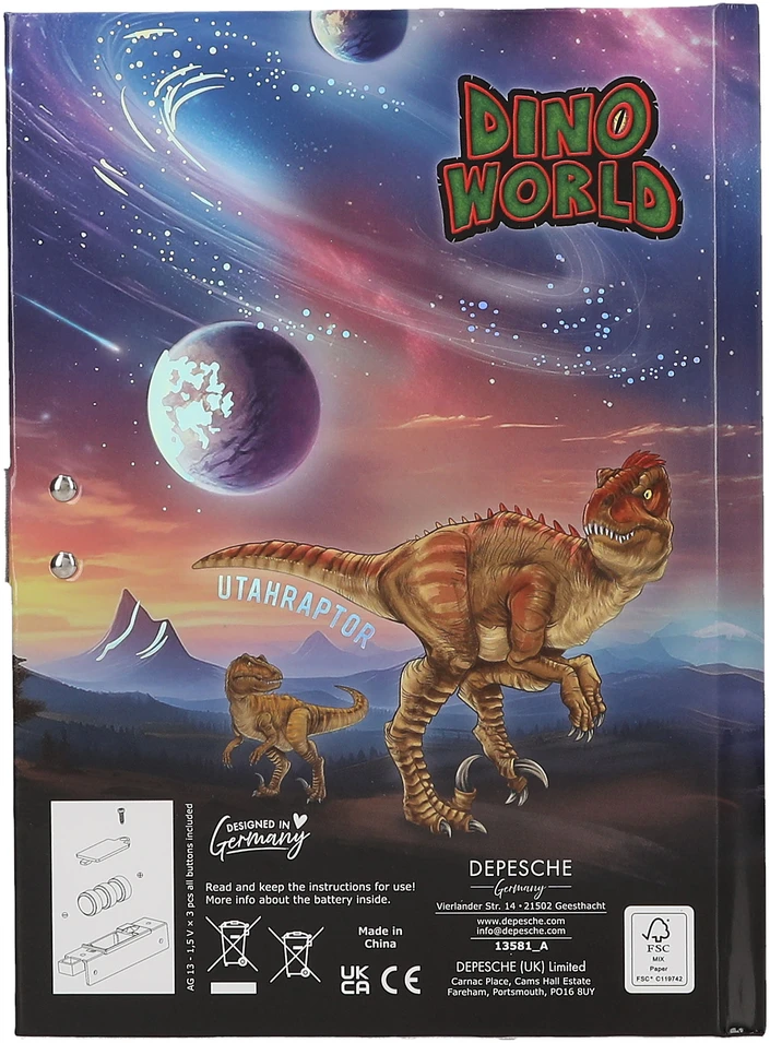 Dino World Dinozaurų pasaulis - dienoraštis su kodu ir garsu