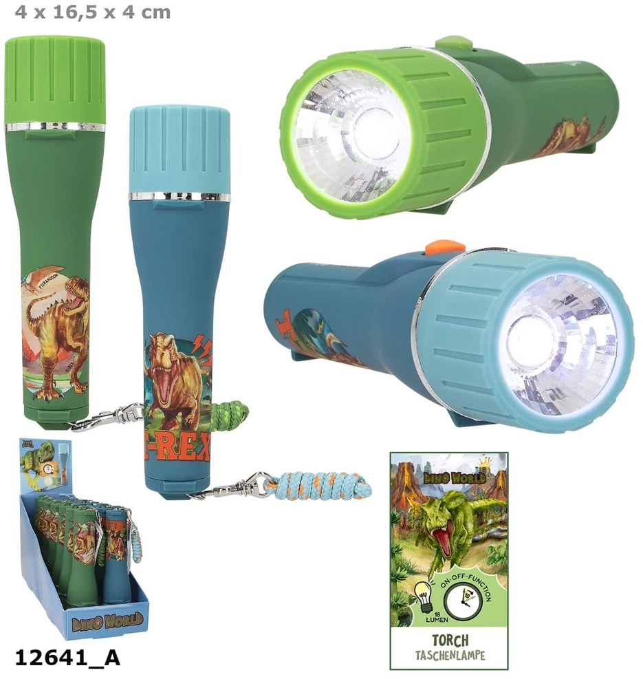 Dino World Dinozaurų pasaulis - žibintuvėlis su laikmačiu - asorti (0412641)