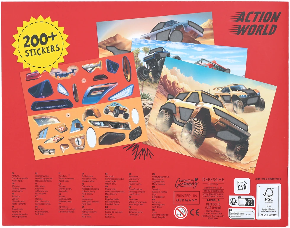Dino World - Lipdukas „Monstrų automobiliai“ (0414206)