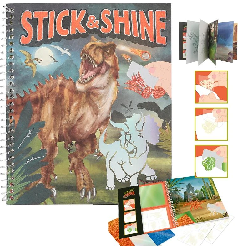 Dino World - Spalvinimo knygelė „Stick Shine“ (0412473)