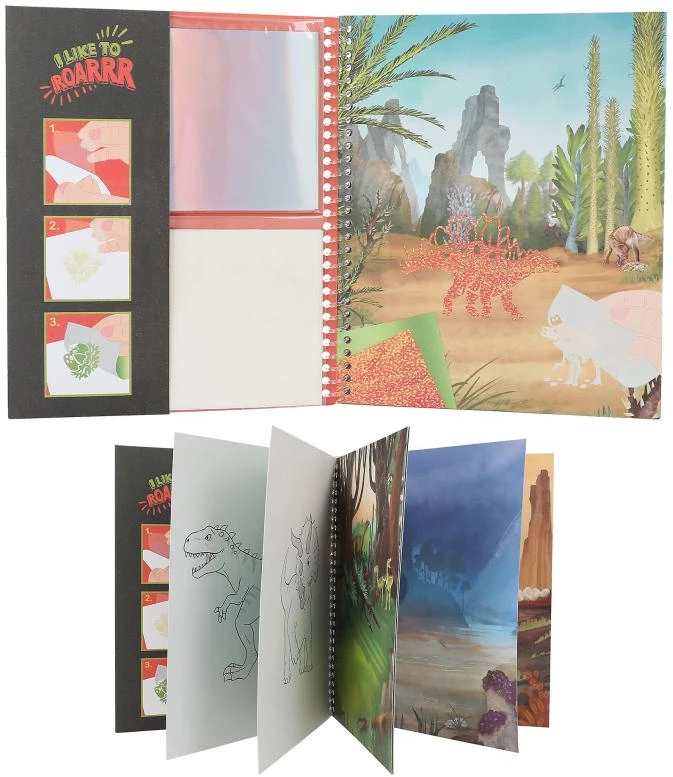 Dino World - Spalvinimo knygelė „Stick Shine“ (0412473)