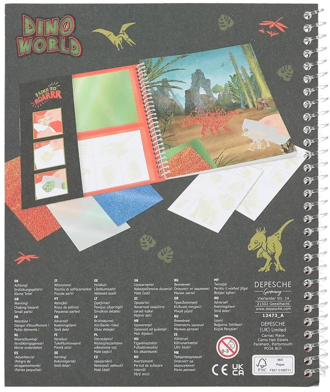 Dino World - Spalvinimo knygelė „Stick Shine“ (0412473)