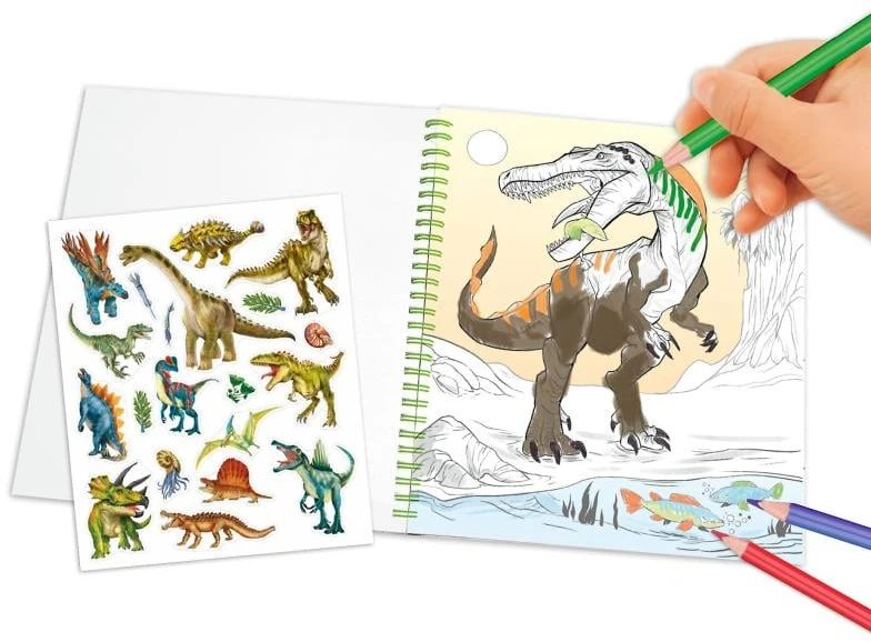 Dino World - Spalvinimo knygelė su rezervuojamais blizgučiais (0412757)