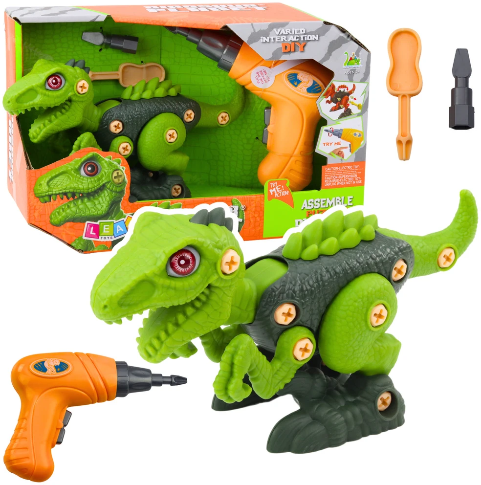 Lean Toys Dinozauras su žaliu gręžtuvu