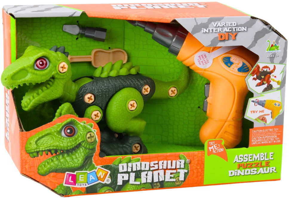 Lean Toys Dinozauras su žaliu gręžtuvu