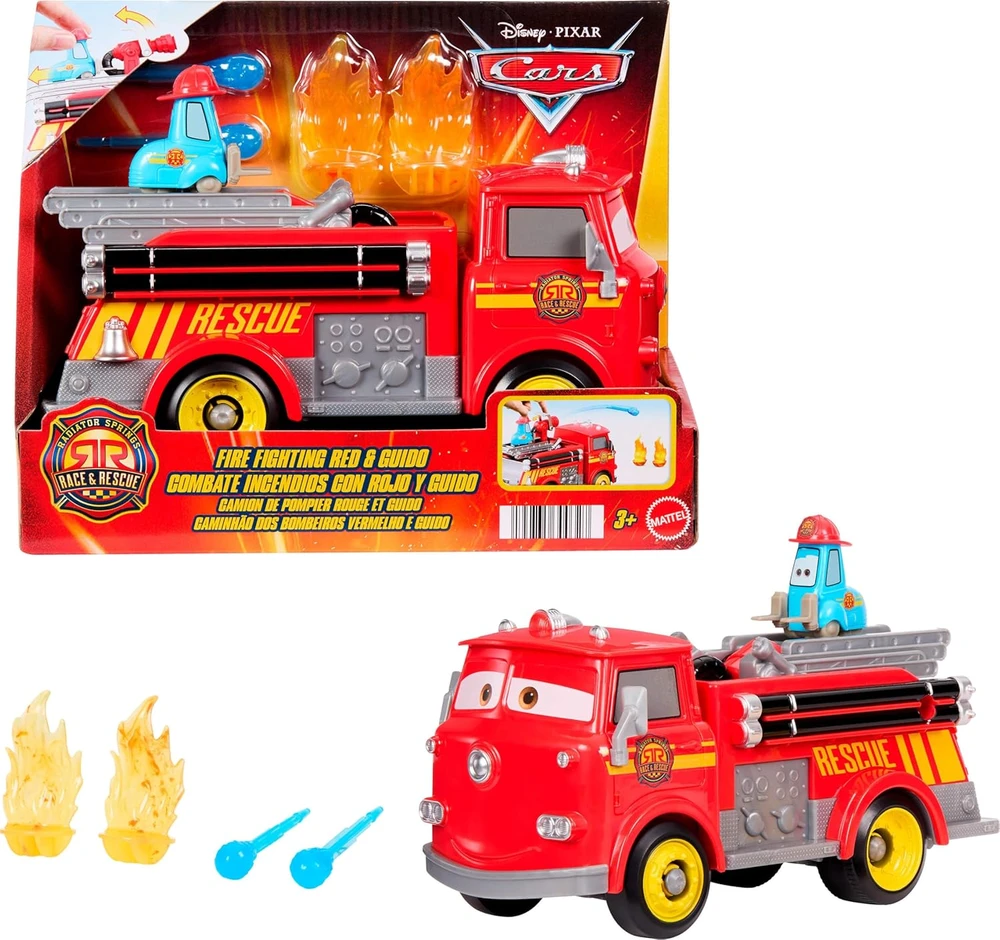 Mattel CARS gaisrinės rinkinys – Raudona&Guido lenktynės ir Radiator Springso gelbėjimas (JFL54)